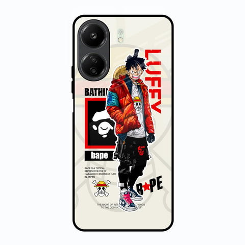 Bape Luffy Redmi 13C Glass Back Cover Online