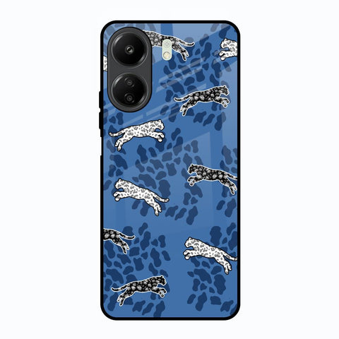 Blue Cheetah Redmi 13C Glass Back Cover Online