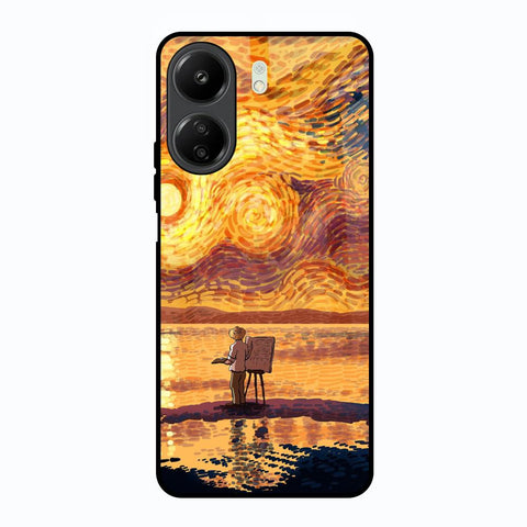 Sunset Vincent Redmi 13C Glass Back Cover Online