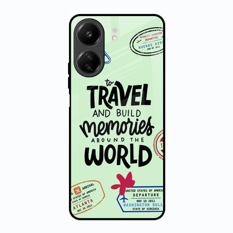 Travel Stamps Redmi 13C Glass Back Cover Online