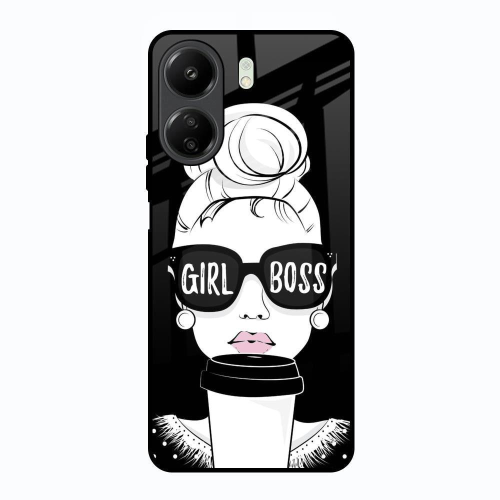 Girl Boss Redmi 13C Glass Back Cover Online