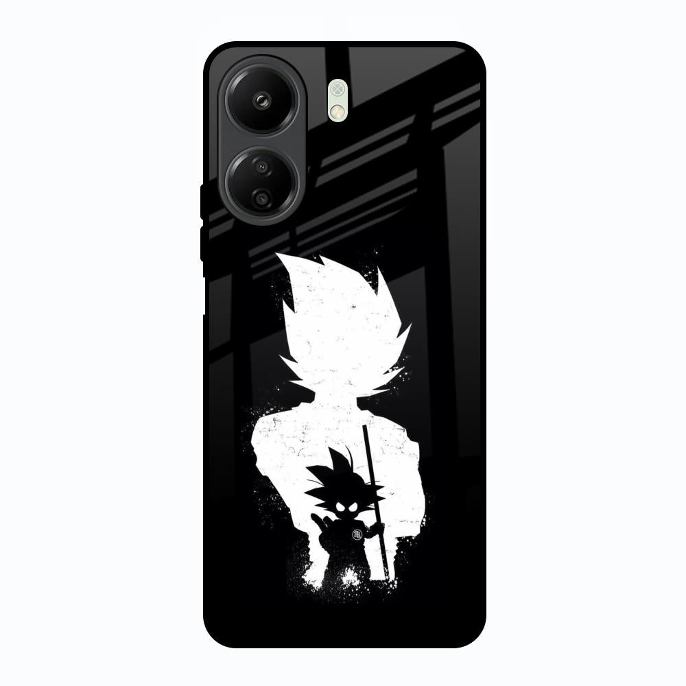 Monochrome Goku Redmi 13C Glass Back Cover Online