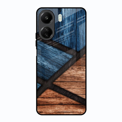 Wooden Tiles Redmi 13C Glass Back Cover Online