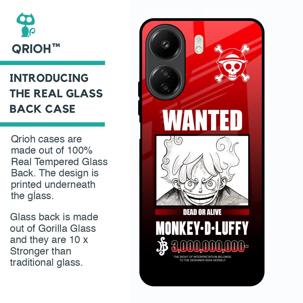 Luffy Wanted Glass Case for Redmi 13C