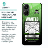 Zoro Wanted Glass Case for Redmi 13C