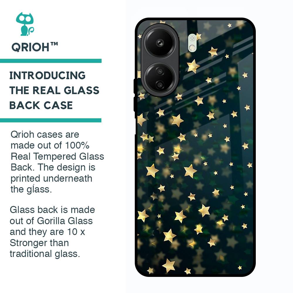 Dazzling Stars Glass Case For Redmi 13C