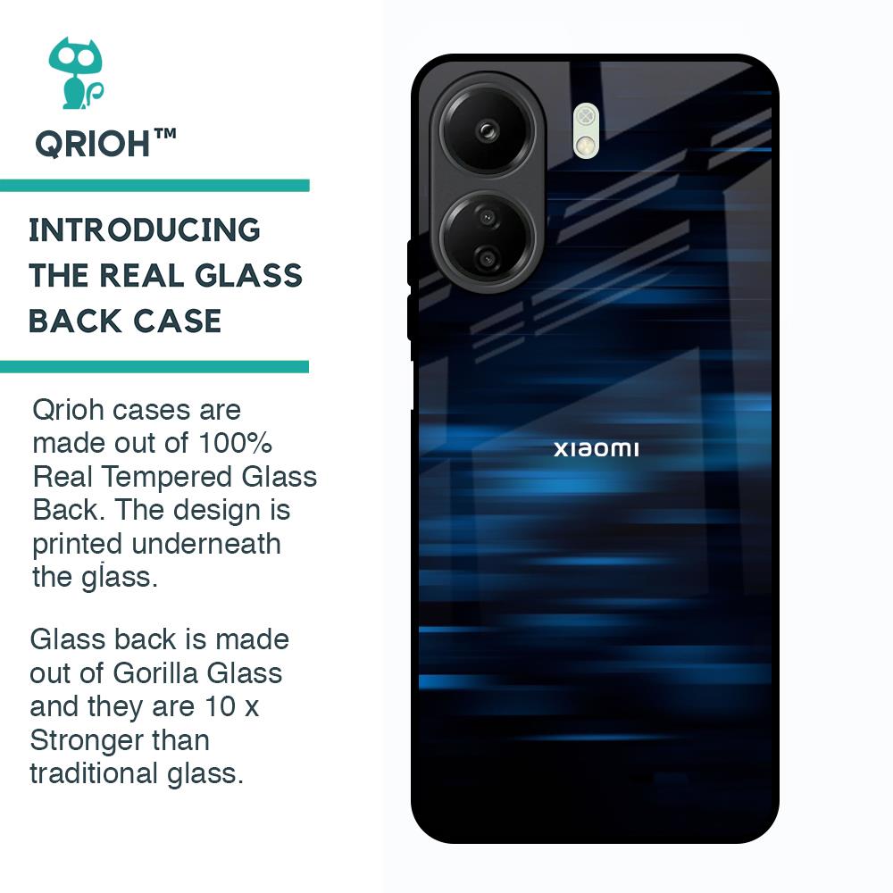 Blue Rough Abstract Glass Case for Redmi 13C