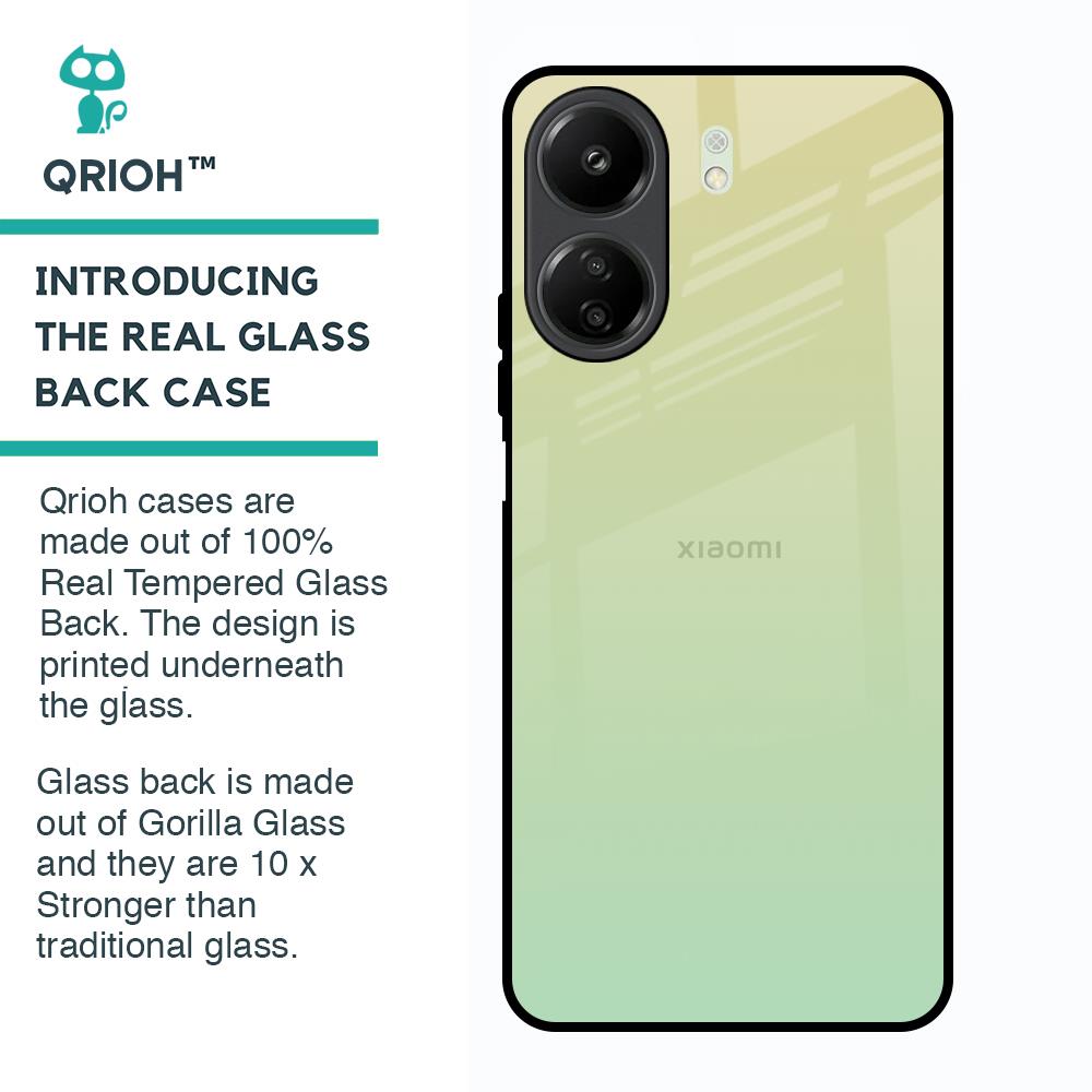 Mint Green Gradient Glass Case for Redmi 13C