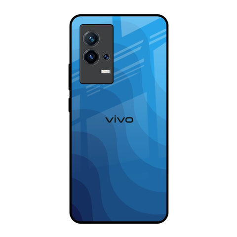 Blue Wave Abstract IQOO 8 5G Glass Back Cover Online