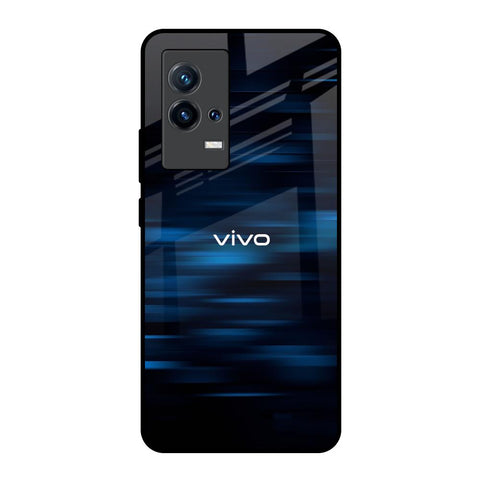 Blue Rough Abstract IQOO 8 5G Glass Back Cover Online