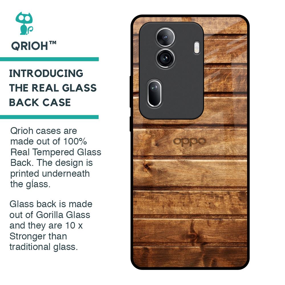 Wooden Planks Glass Case for Oppo Reno11 Pro 5G