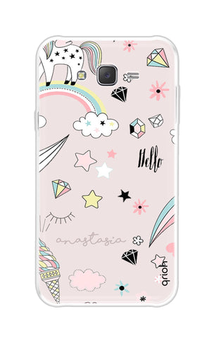 Unicorn Doodle Samsung J7 Back Cover