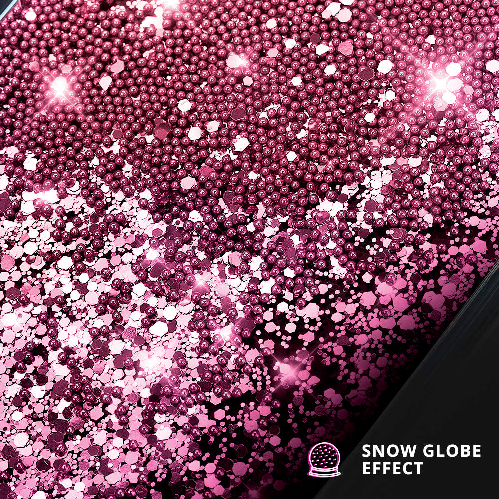 Wink eye Pink Snow Globe Glitter case for iPhone