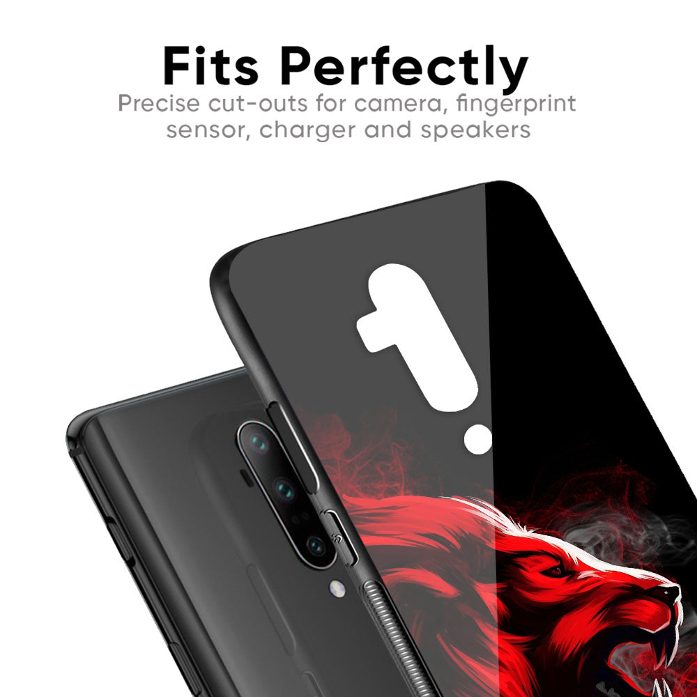 Red Angry Lion Glass Case for OnePlus 10T 5G