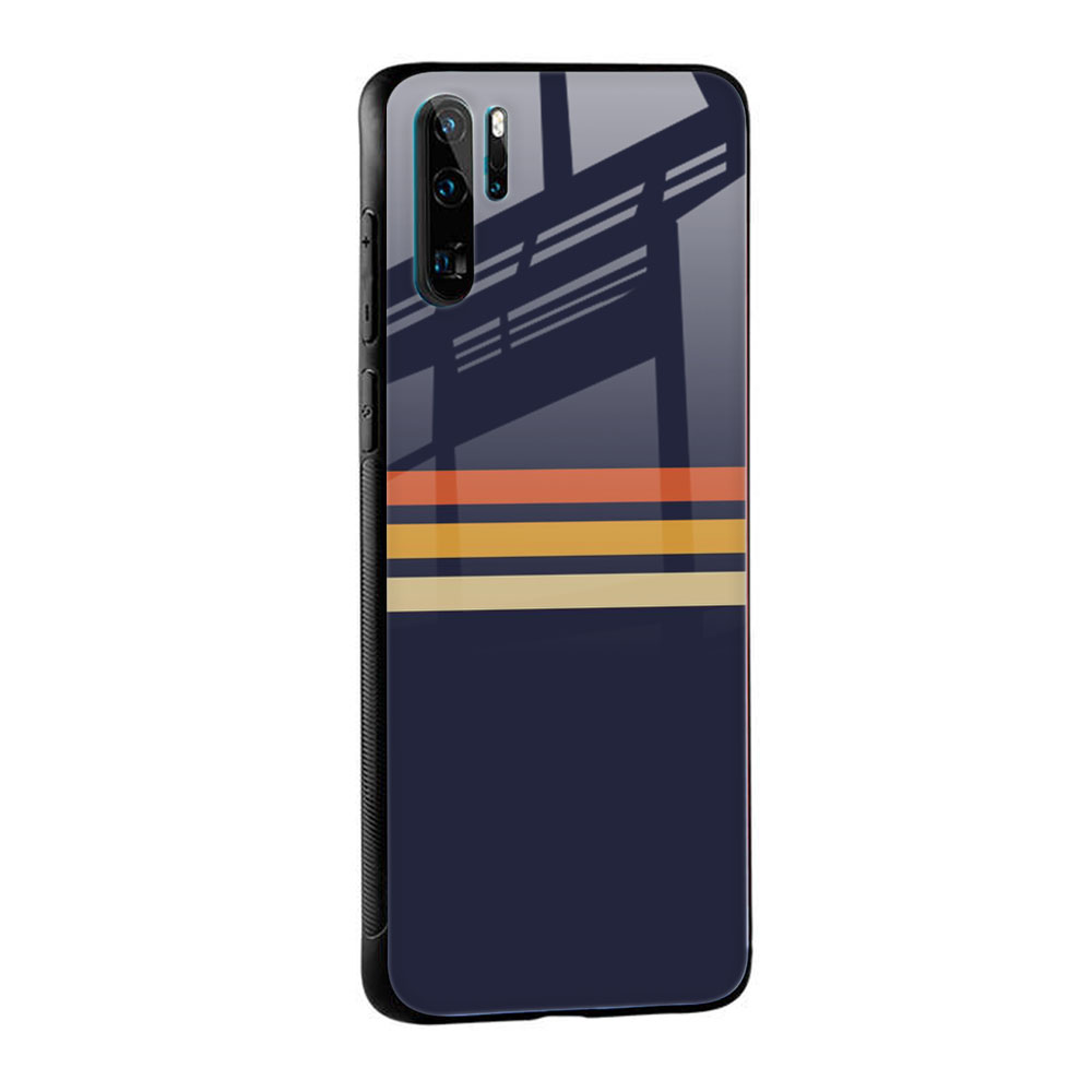 Tricolor Stripes Glass Case For Huawei P30 Pro