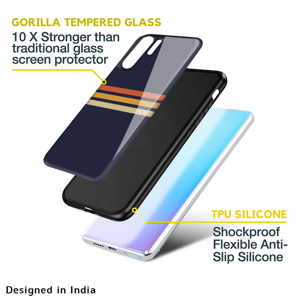 Tricolor Stripes Glass Case For Huawei P30 Pro