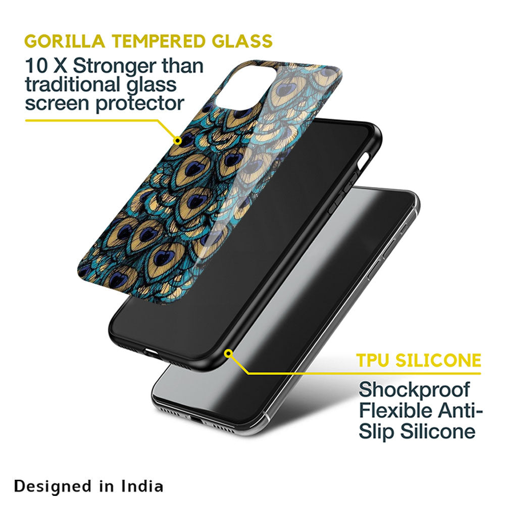 Peacock Feathers Glass case for Nothing Phone (1)