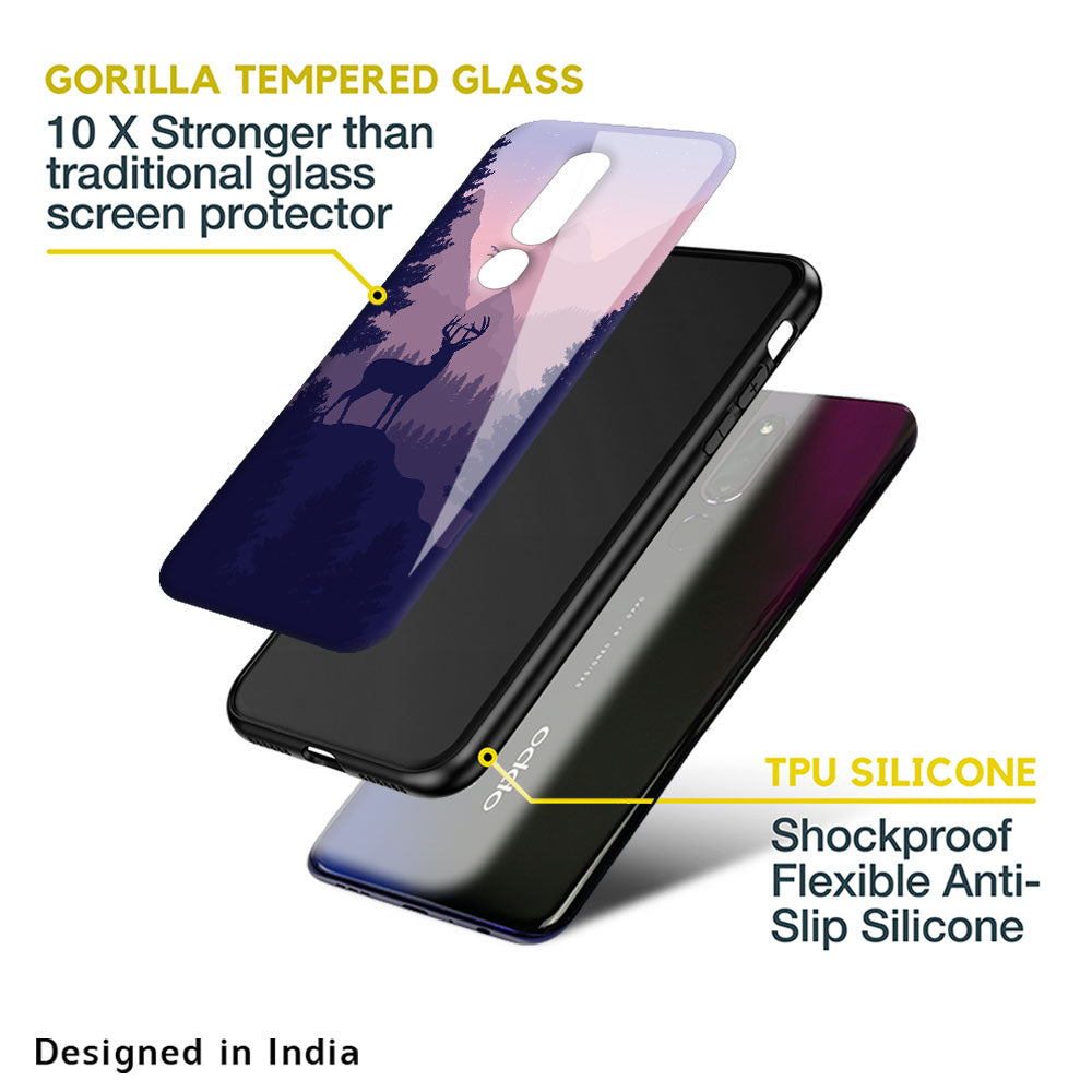 Deer In Night Glass Case For Oppo Reno4 Pro
