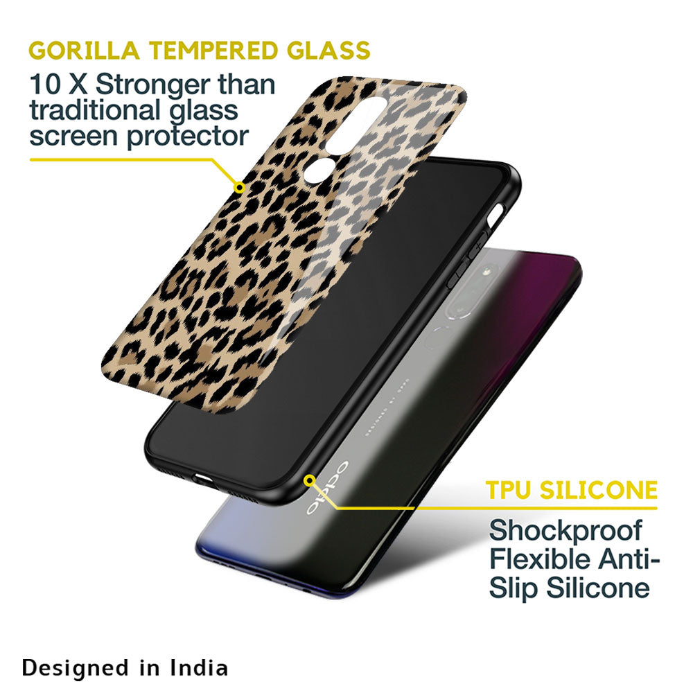 Leopard Seamless Glass Case For Oppo Reno4 Pro