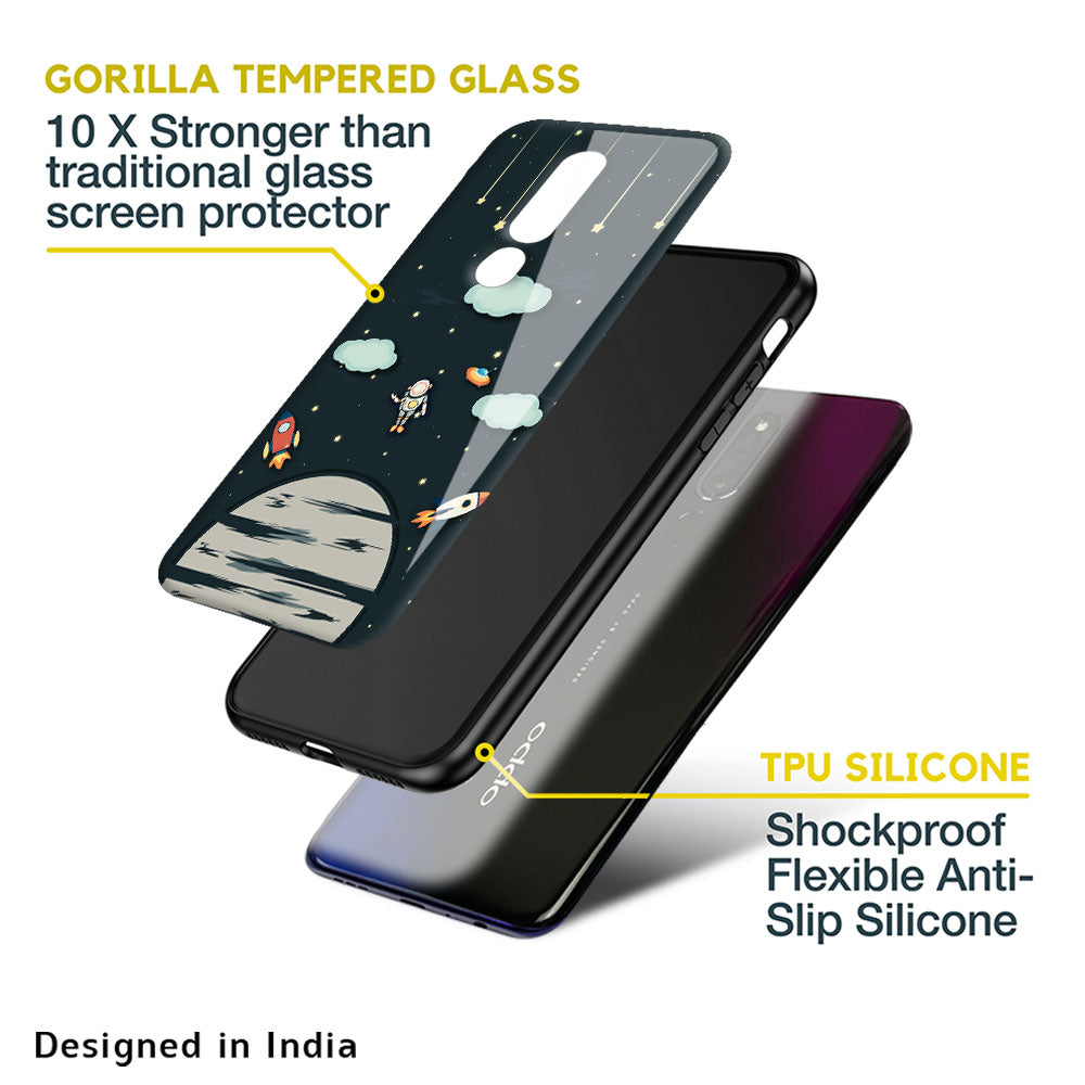 Astronaut Dream Glass Case For Oppo F11 Pro