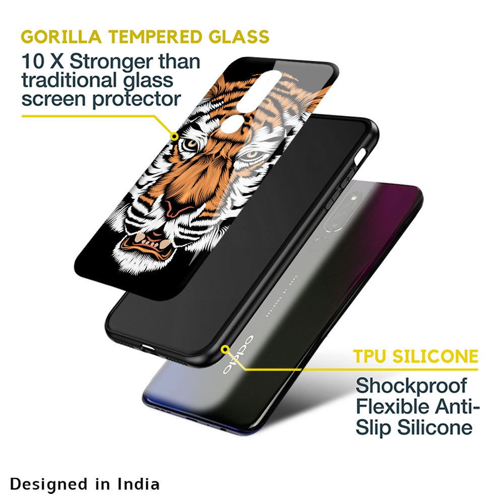 Angry Tiger Glass Case For Oppo A36