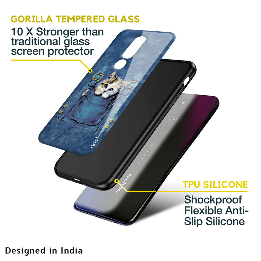 Kitty In Pocket Glass Case For Oppo A36