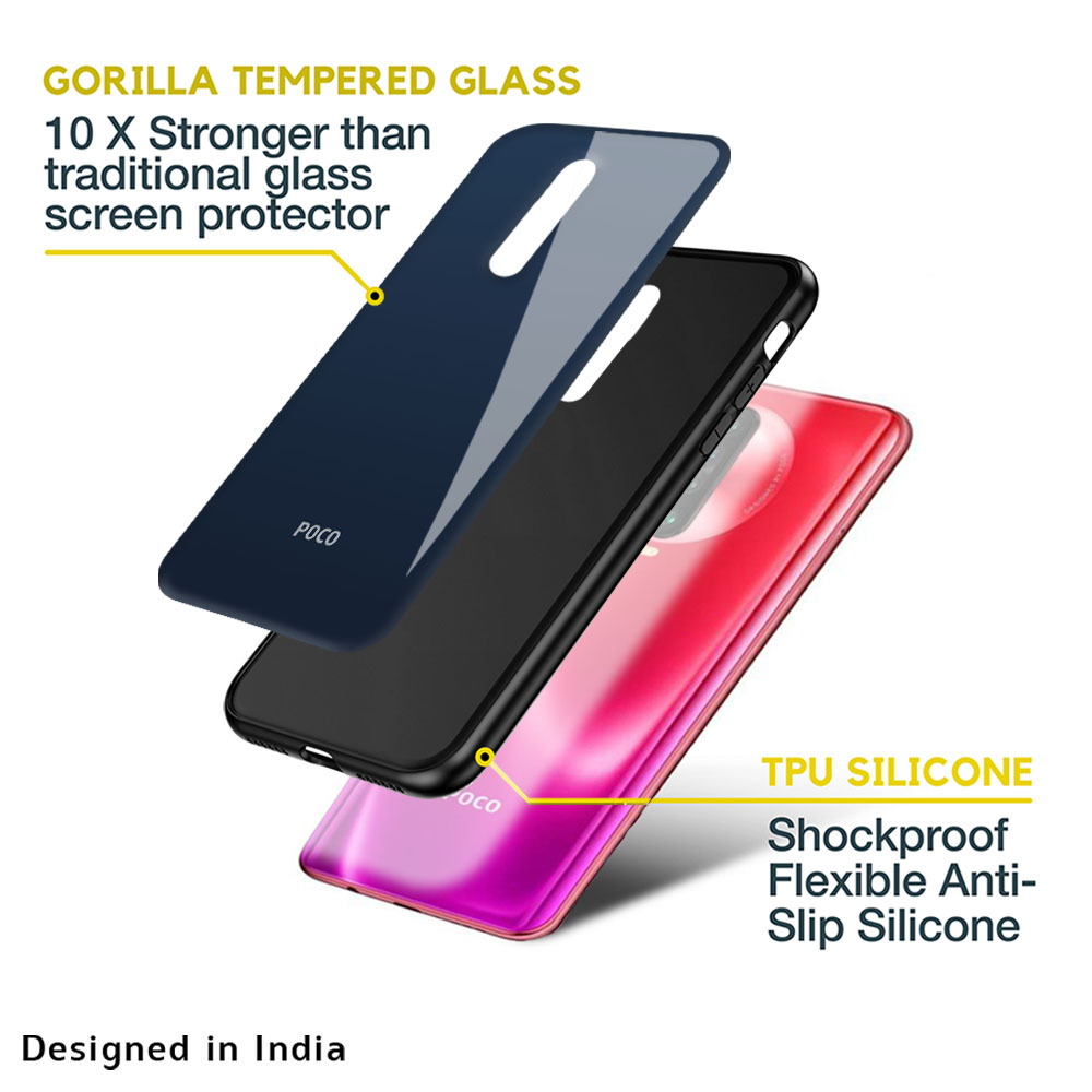 Overshadow Blue Glass Case For Poco M4 Pro