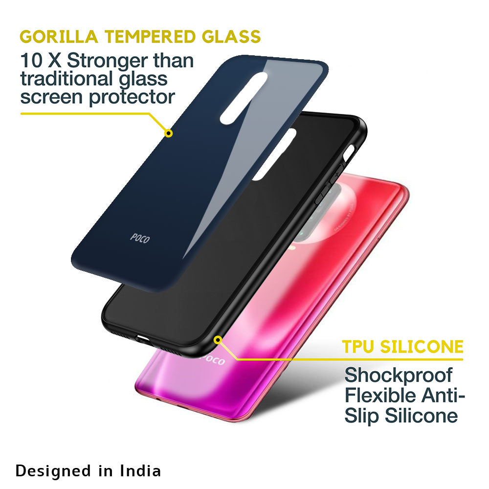 Overshadow Blue Glass Case For Poco X3 Pro
