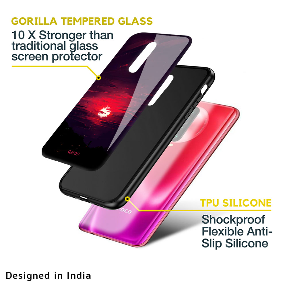 Morning Red Sky Glass Case For Poco F4 5G