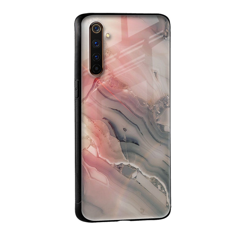 Pink And Grey Marble Glass Case For Realme 9 5G