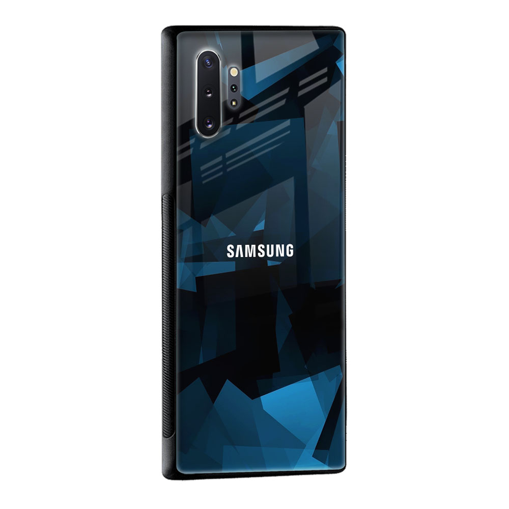 Polygonal Blue Box Glass Case For Samsung Galaxy M13