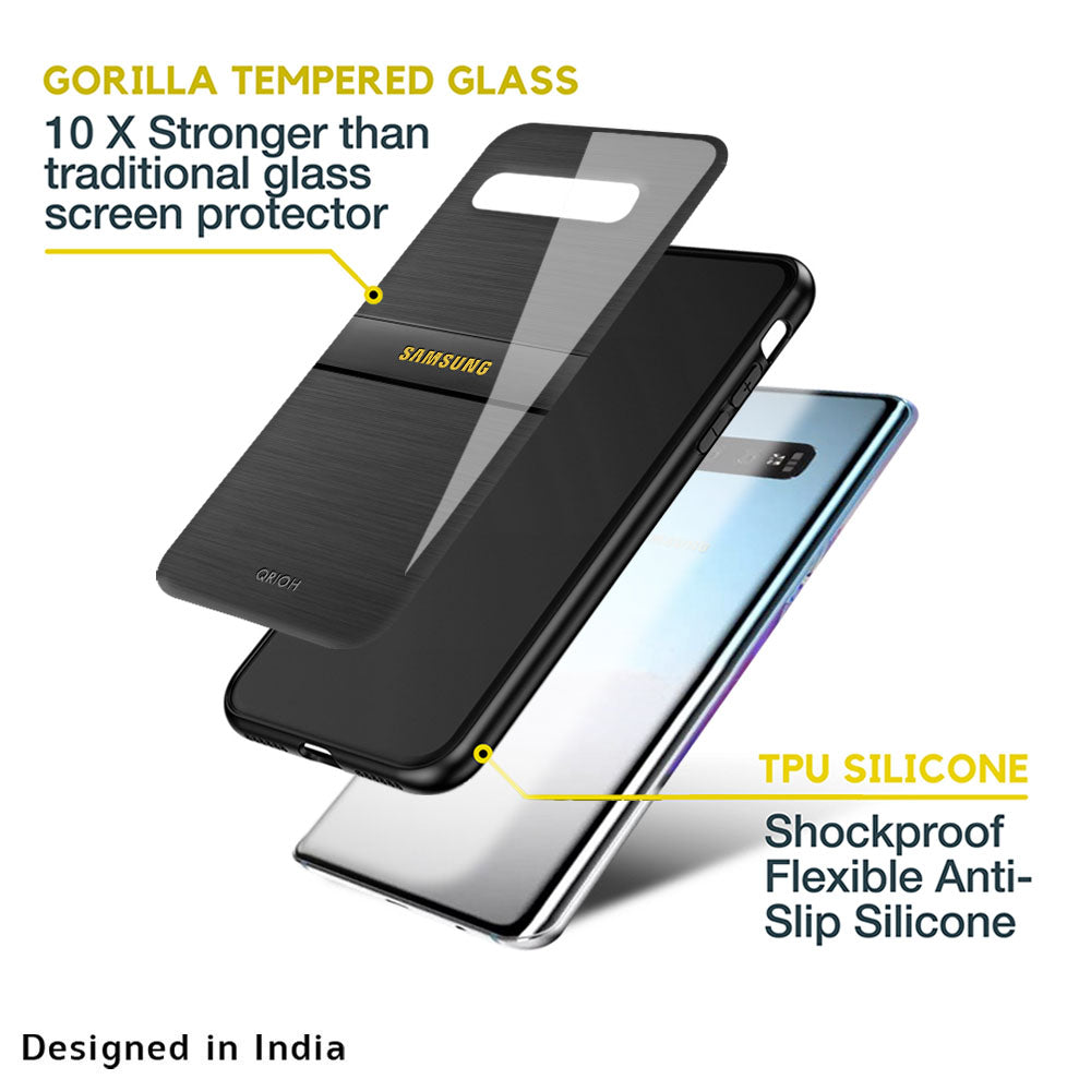 Grey Metallic Glass Case For Samsung Galaxy M13