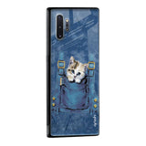 Kitty In Pocket Glass Case For Samsung Galaxy A03s