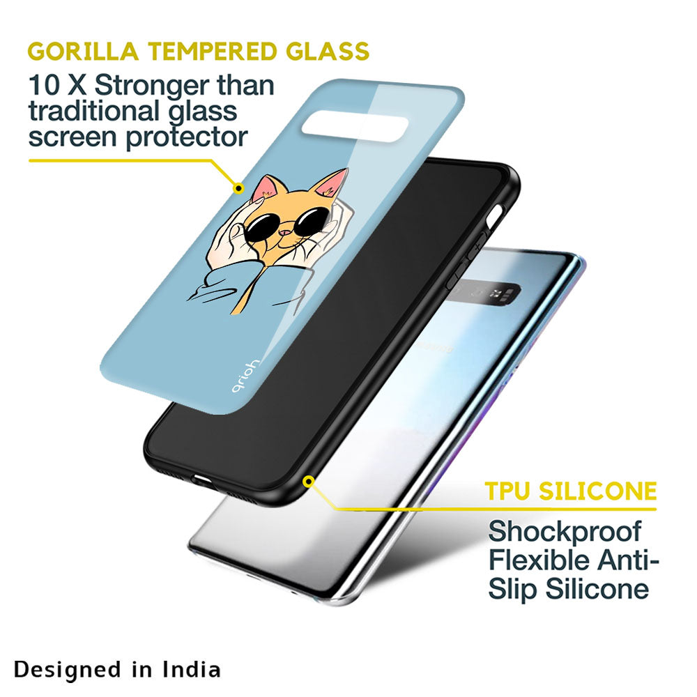 Adorable Cute Kitty Glass Case For Samsung Galaxy M13