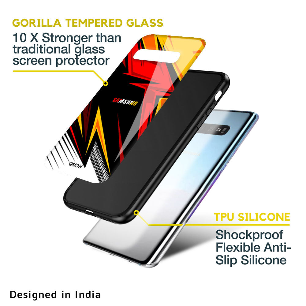 Race Jersey Pattern Glass Case For Samsung Galaxy F41