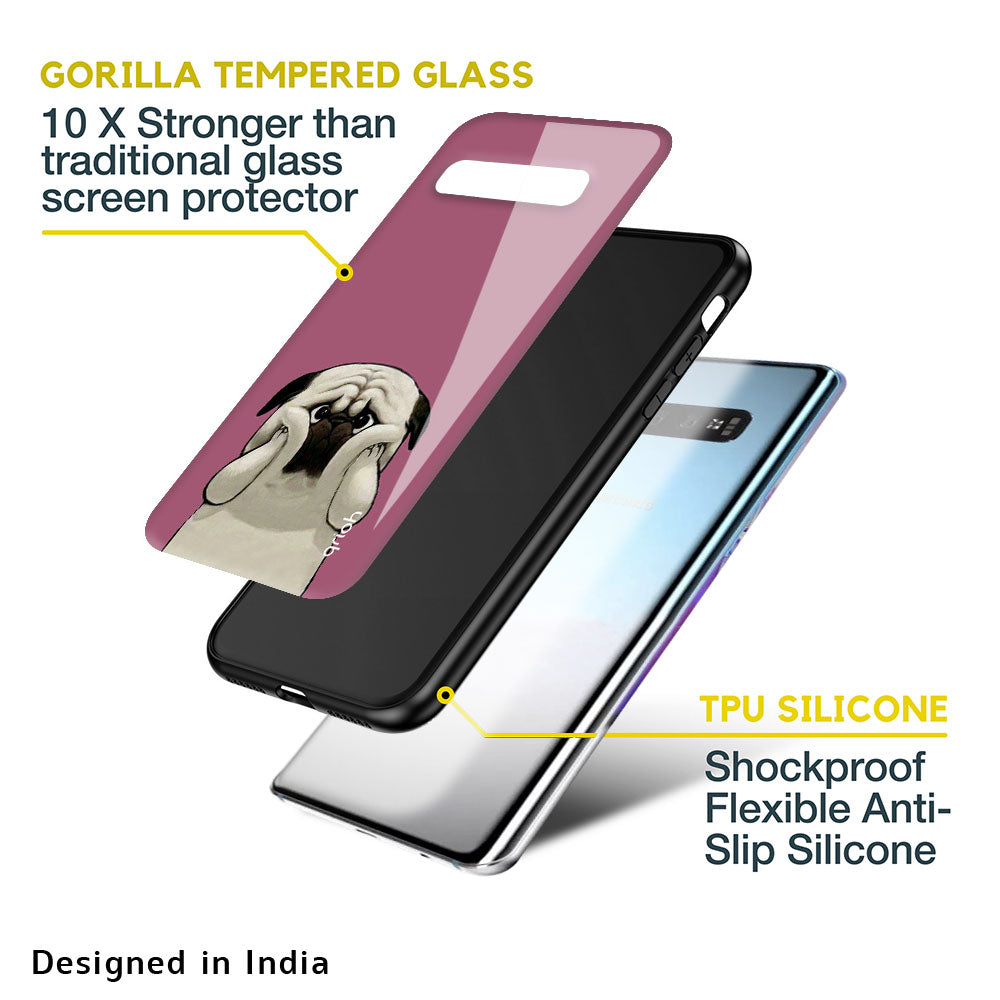 Funny Pug Face Glass Case For Samsung Galaxy A50