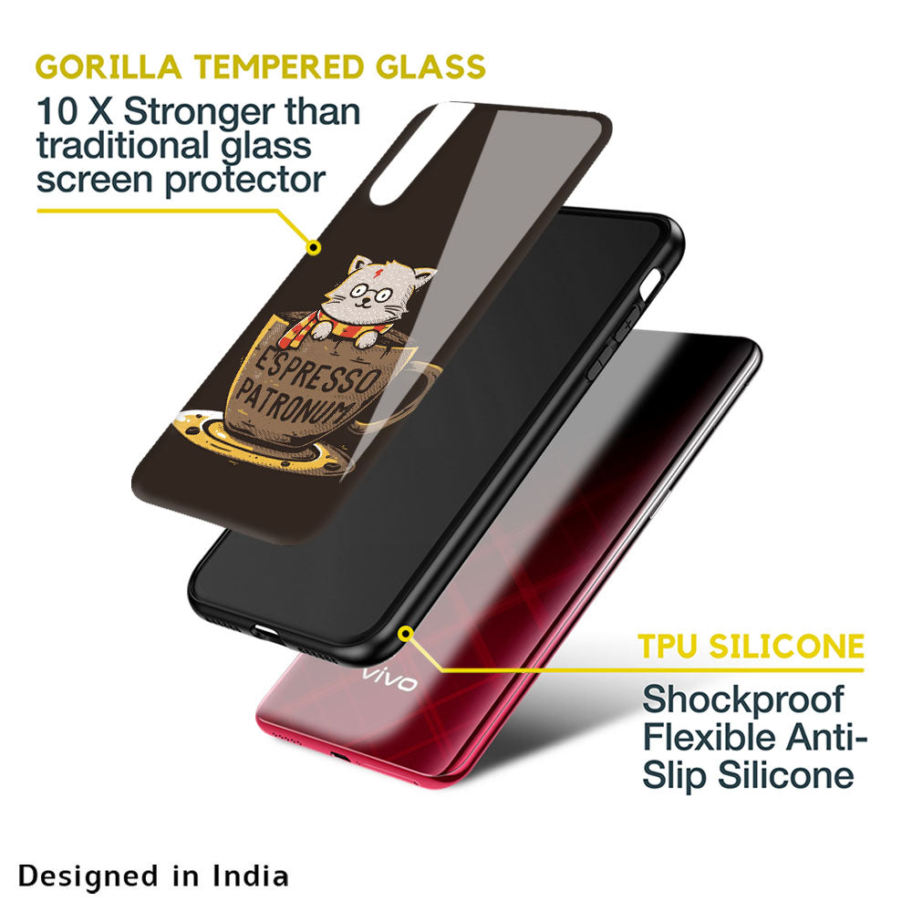 Tea With Kitty Glass Case For Vivo V25
