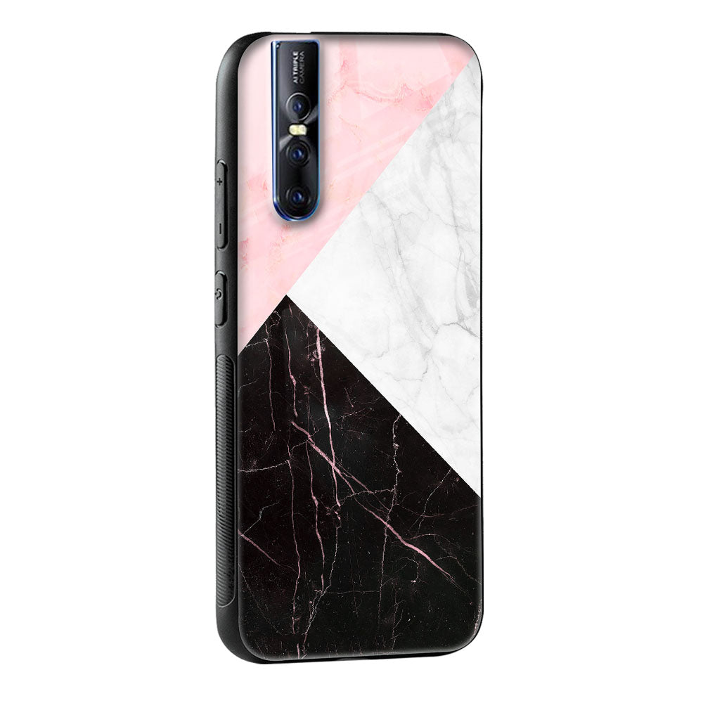Marble Collage Art Glass Case For Vivo Y16