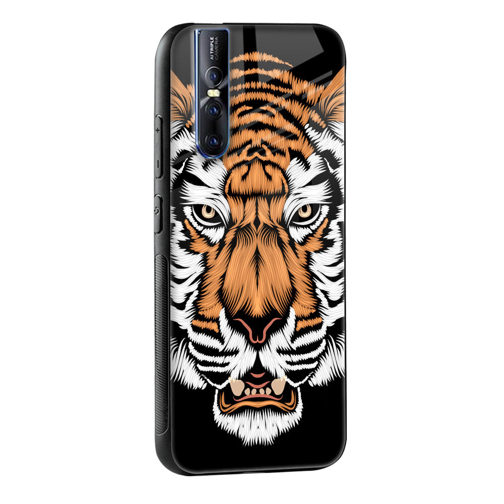 Angry Tiger Glass Case For Vivo Y16