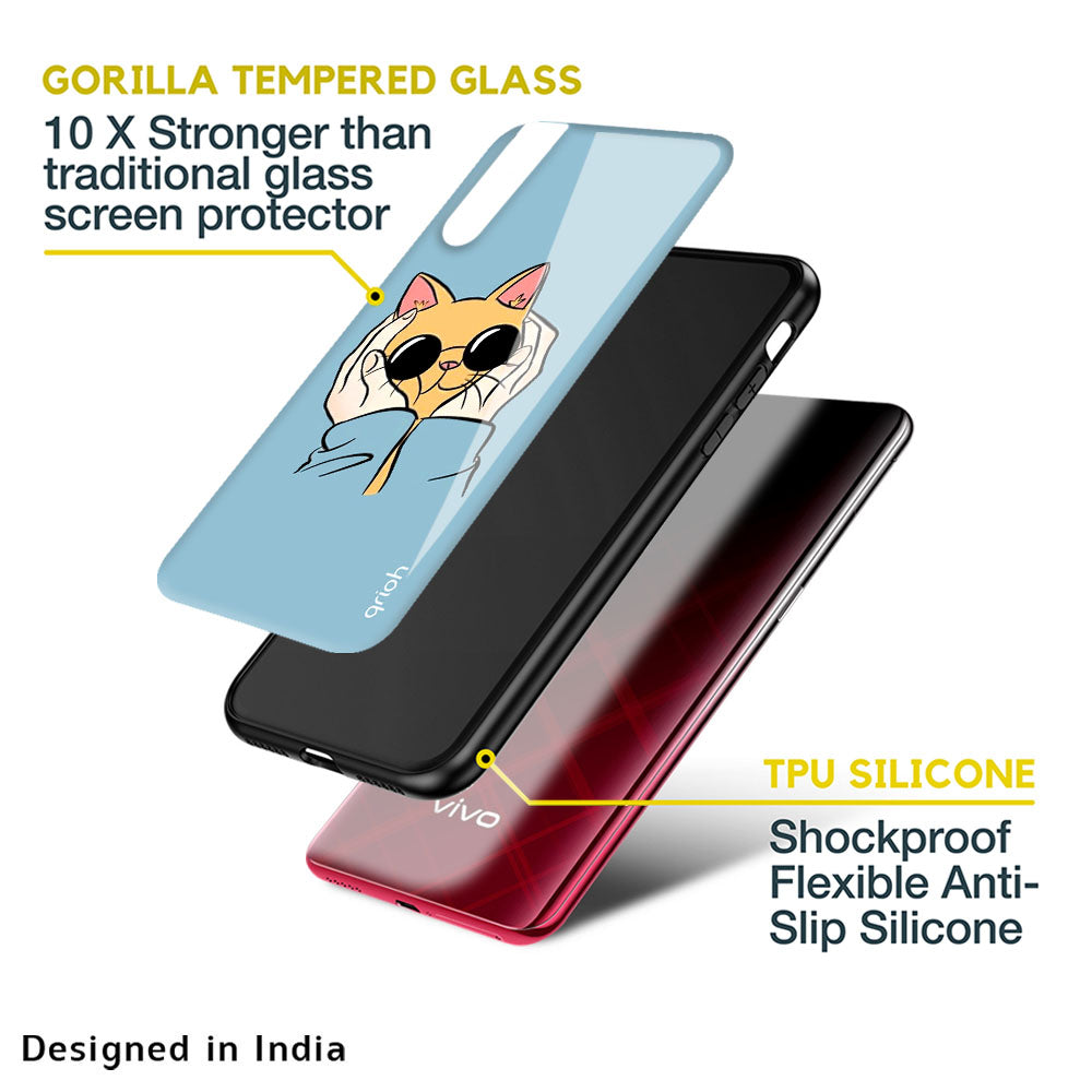 Adorable Cute Kitty Glass Case For Vivo V25 Pro
