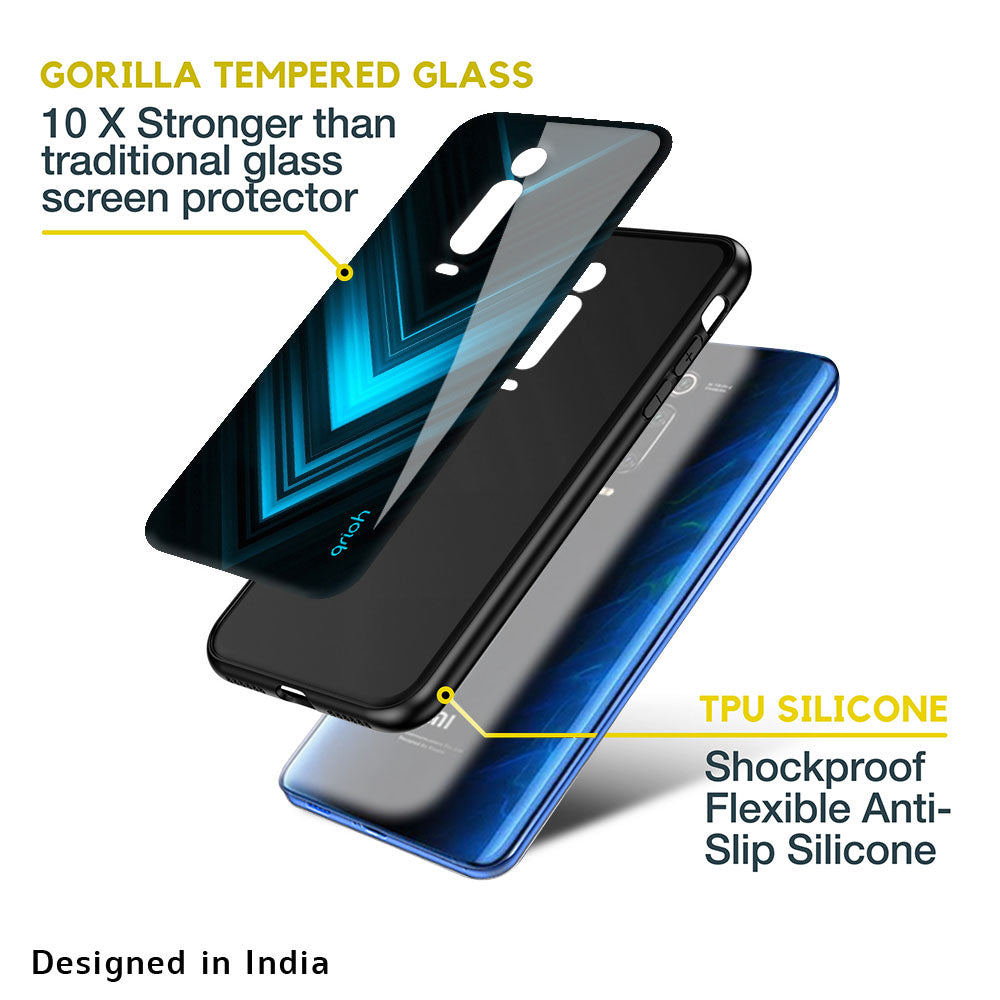Vertical Blue Arrow Glass Case For Redmi Note 10 Pro Max