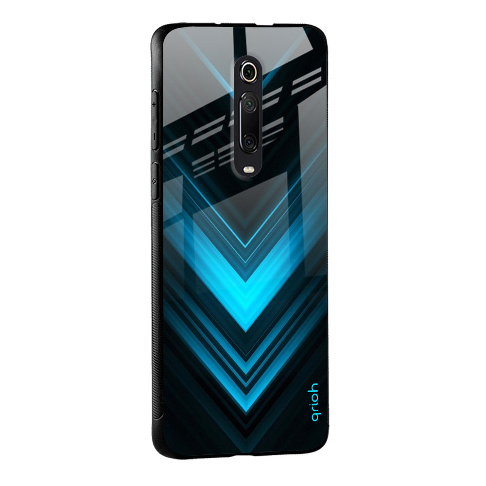 Vertical Blue Arrow Glass Case For Redmi A1