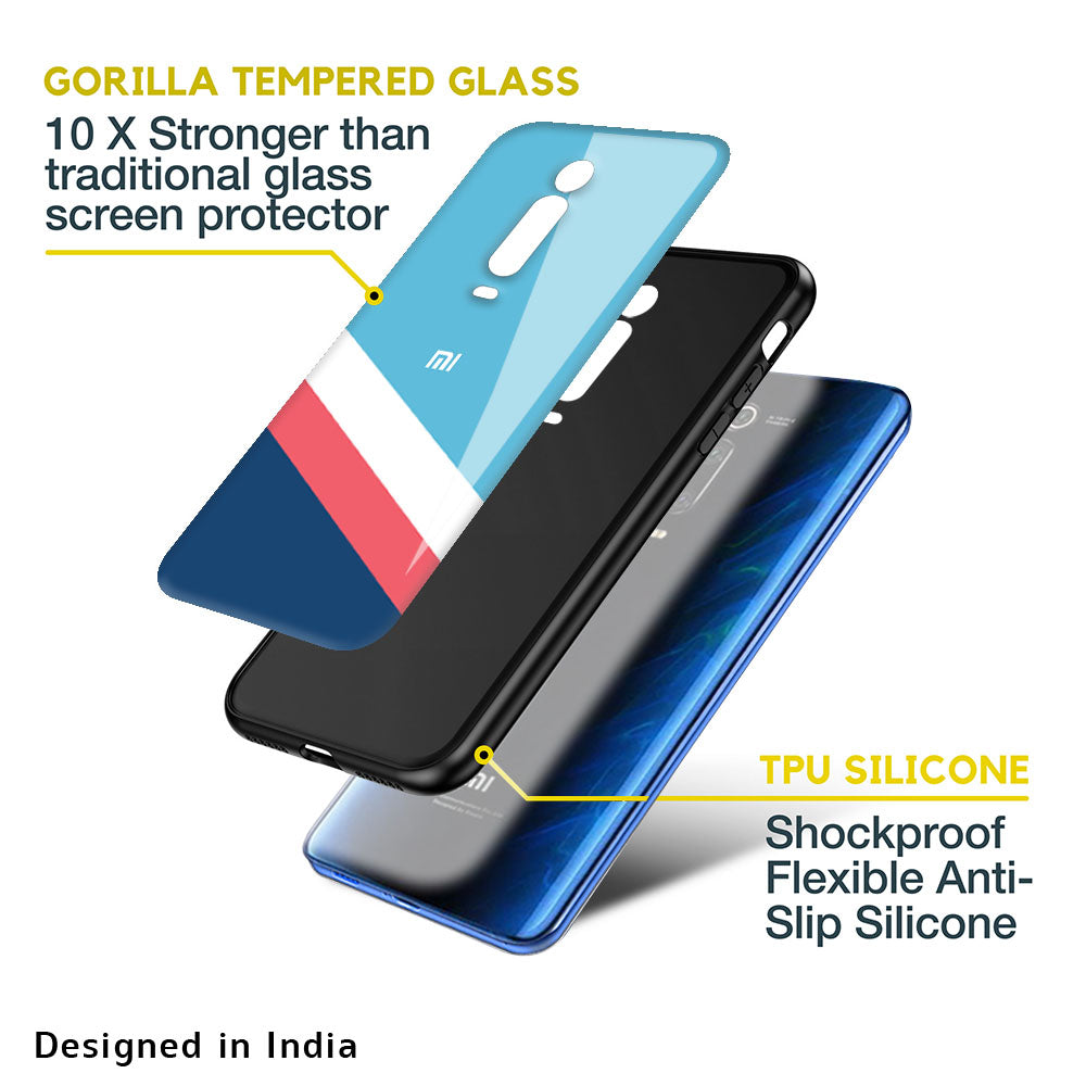 Pink & White Stripes Glass Case For Redmi Note 10 Pro Max
