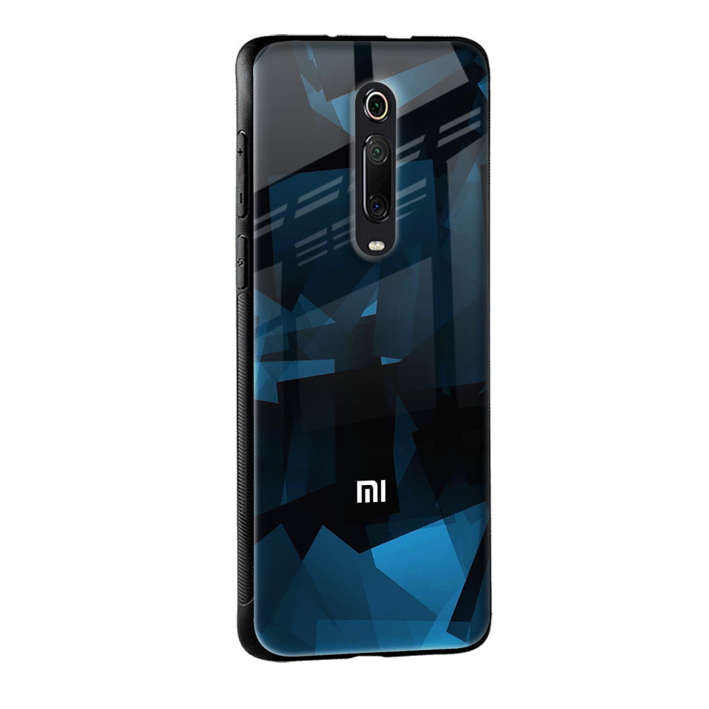 Polygonal Blue Box Glass Case For Redmi Note 10 Pro Max