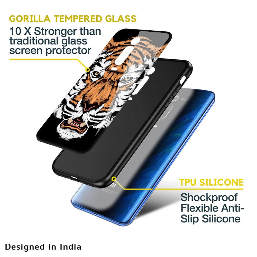 Angry Tiger Glass Case For Redmi A1