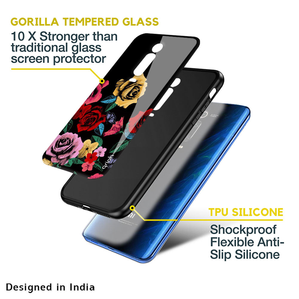 Floral Decorative Glass Case For Redmi A1