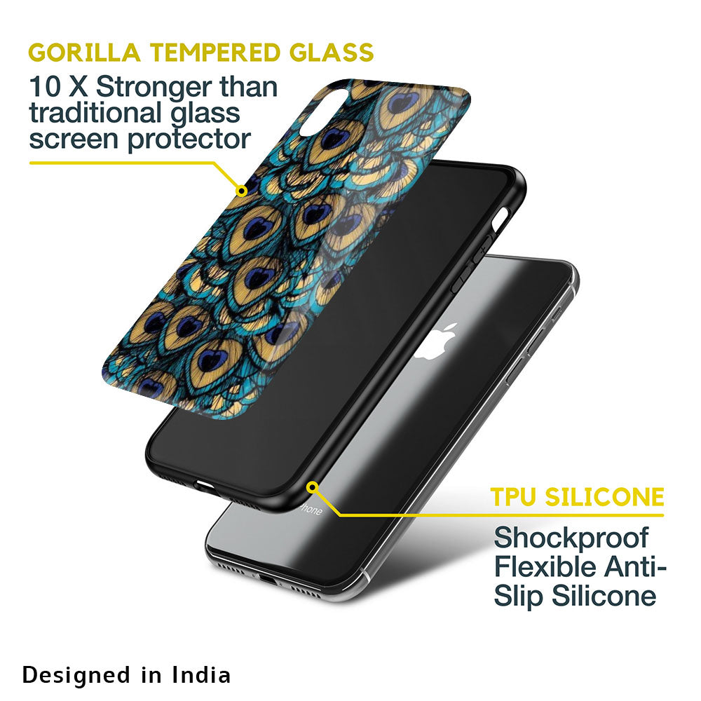 Peacock Feathers Glass case for iPhone 11