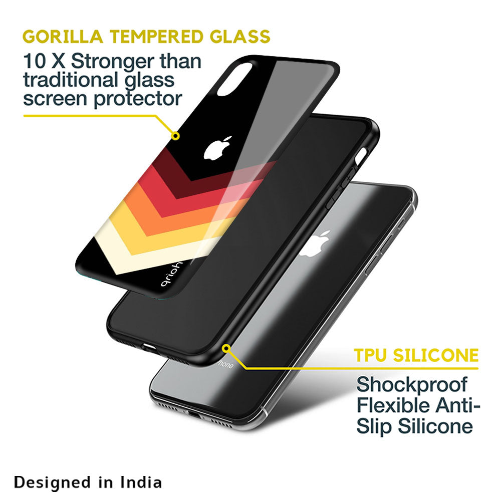 Abstract Arrow Pattern Glass Case For iPhone 12