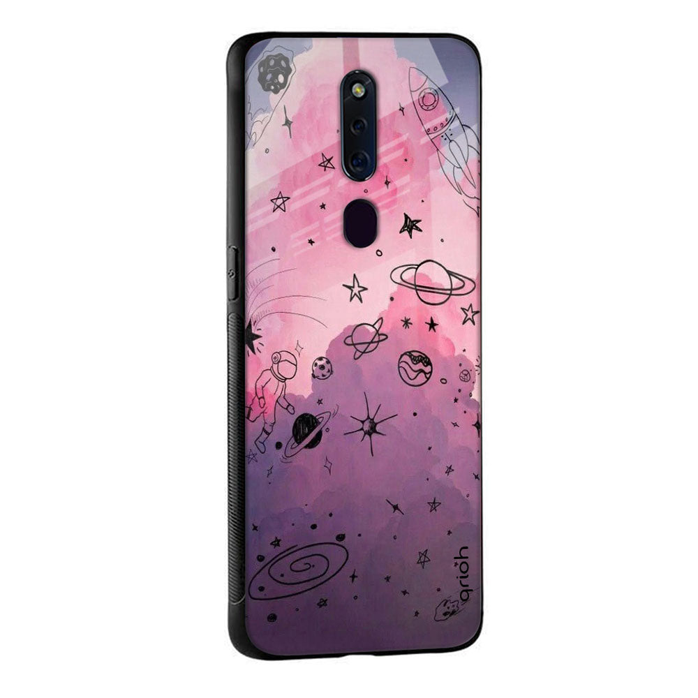 Space Doodles Glass Case for Oppo F11 Pro
