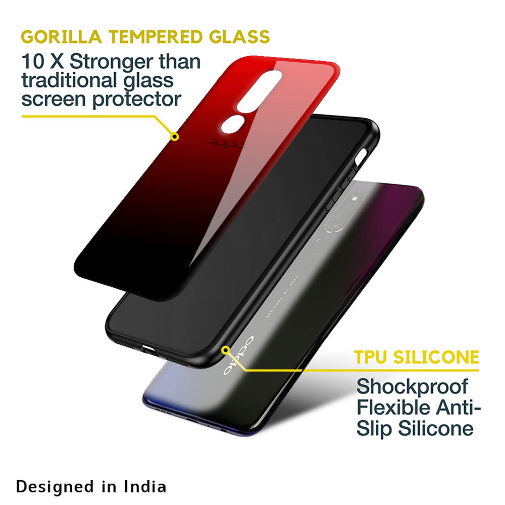 Maroon Faded Glass Case for OPPO A77s